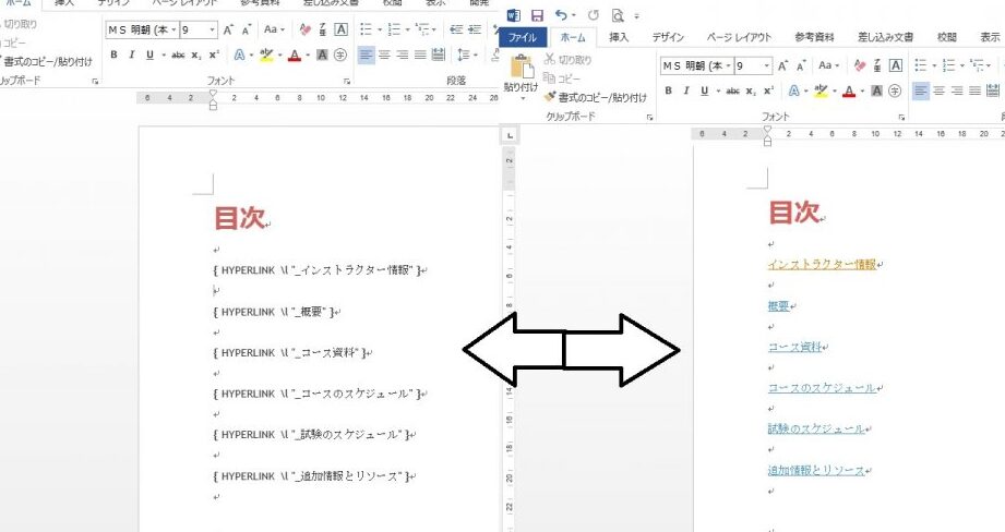 🔣 Word フィールドコード表示：文書の構造を理解