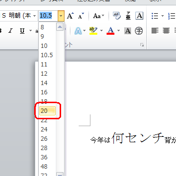 🔤 Word 文字サイズ：文字のサイズを変更