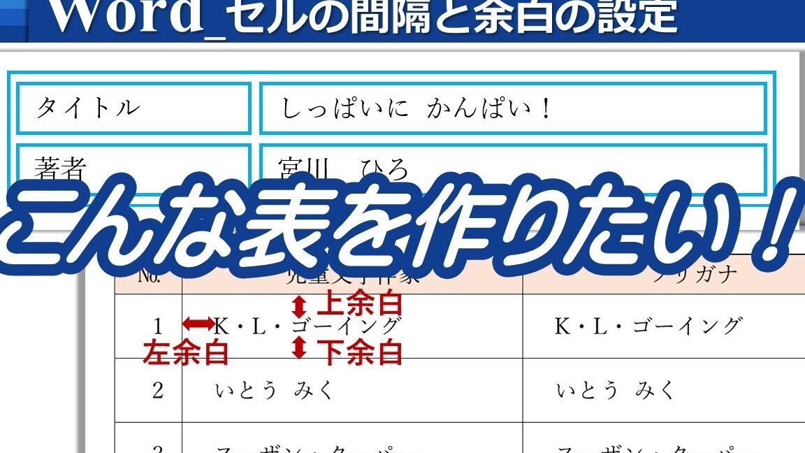 🔲表の余白を調整！Wordできれいな表を作成📏